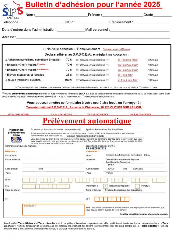 Bulletin d adhesion 2025 pdf page 0001